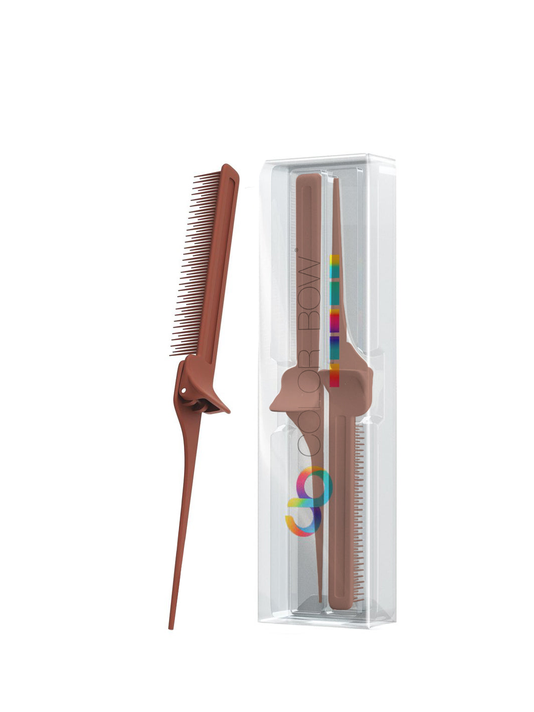 Color Bow Rat Tail Clip Comb - 2 Pack