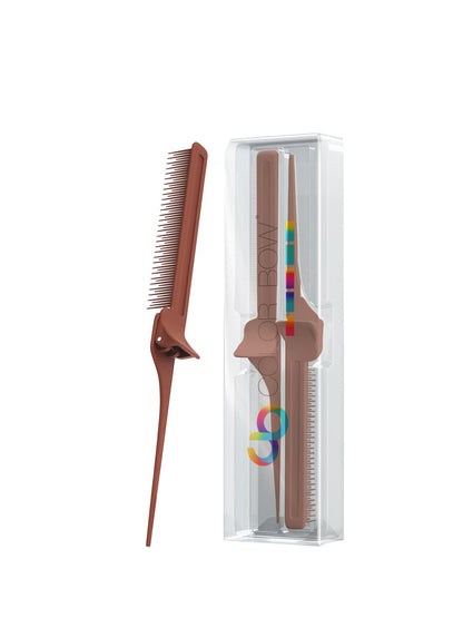 Color Bow Rat Tail Clip Comb - 2 Pack