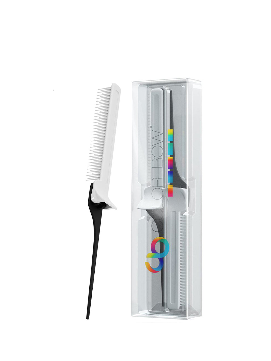 Color Bow Rat Tail Clip Comb - 2 Pack