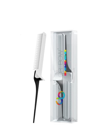 Color Bow Rat Tail Clip Comb - 2 Pack